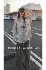 防晒皮肤衣C6079-TP3558男女可穿慵懒垂感V领休闲宽松上衣，男装卫衣，电商A102