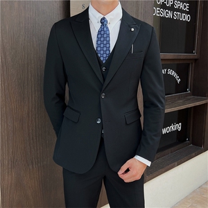 品质西服套装男三件套韩版修身商务休闲西装婚礼西装KTZ912-P315图片