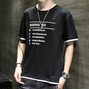 款6035-P30夏季男士短袖t恤纯棉新款上衣服夏天宽松ins潮流潮牌图片
