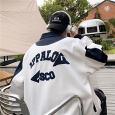 日系复古宽松休闲工装夹克男秋季拼接棒球服潮情侣外套J8716-P49，男装夹克，星座1008