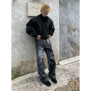 MF06-特P90 美式高街立领棒球棉服飞行夹克棉衣短款外套男图片