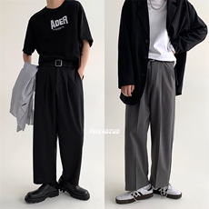 DS815-TP35-秋季2023港风直筒宽松垂感裤子男生宽松休闲长裤，男装休闲裤，电商A102-1