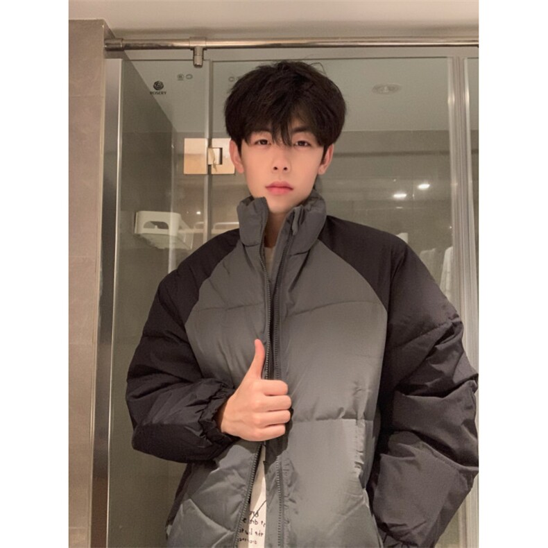 A451-P95冬装外套港风撞色立领棉衣上衣棉服男女同款,男装棉衣,星座911