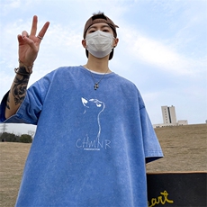 量大优可供抖音视频支持得物品质配合二开美式水洗短袖t恤SX67，男装T恤，电商A486