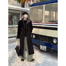 原版+加垫肩~美式cleanfit男士中长款过膝毛呢大衣外套Y983-P125，男装毛呢大衣，星座1004-3