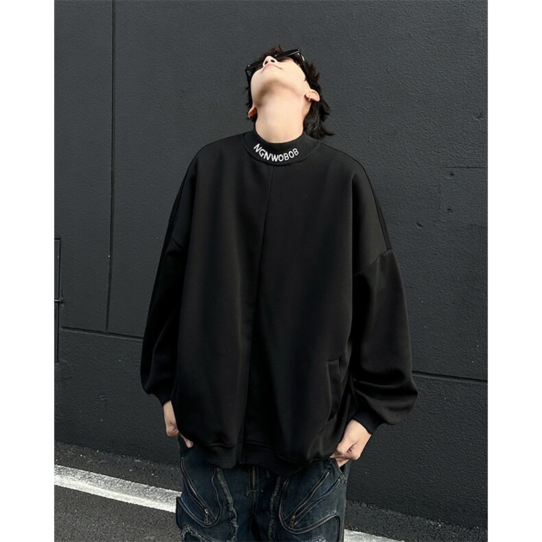 E54P42秋冬男装休闲毛衣中领上衣慵懒风打底衫纯色百搭,男装卫衣,星座512-6
