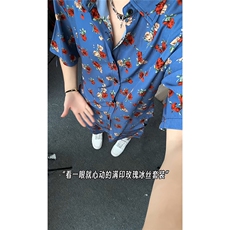 短袖衬衫男+短裤男套装男100%聚酯纤维M-5XL大码TZ78702P50控98，男装休闲套装，星座226-1