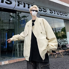 高街工装外套男春秋休闲棒球服潮牌复古飞行员夹克JK909-P60，男装夹克，星座1001-1