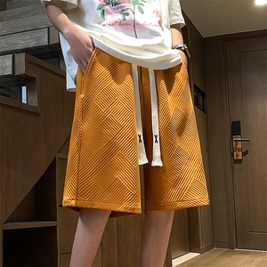 夏肌理感华夫格短裤男美式高街宽松休闲五分裤子XZ514-2-1526-P38图片