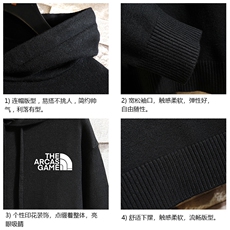 LM68232-P58加绒款-P68连帽毛衣男大码带帽针织衫男毛线衣砖墙，男装针织衫/毛衣，电商A040A