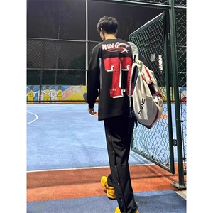 美式复古圆领棒球服卫衣潮牌高级感橄榄冰球外套WY007特P41,165高个子女冬穿衣搭配图片