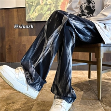 XZ616秋冬新款重磅扎染微喇水洗牛仔休闲长裤TY1121特P65控88，男装牛仔裤，星座512A（原616）