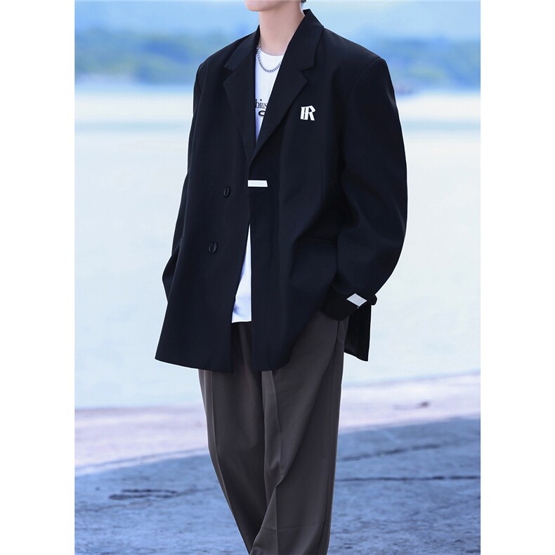 2025港风金属搭扣潮流西服大码M-5XL高级西装领男XF77068P85控128，男装西服，星座227-7