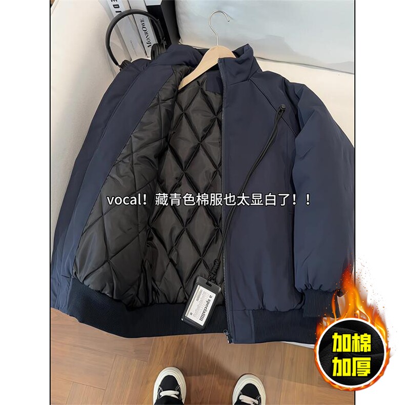 现货美式高街休闲棉衣夹克三防立领纯色户外工装加厚棉服外套,男装夹克,电商A486