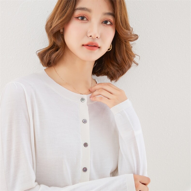 休闲/淑女秋冬新款简约百搭短板长袖圆领开衫羊毛衫,女装羊毛衫,润匹羊绒