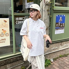 万针全刺绣工艺抖音得物高品质260克重磅纯棉双纱美式高街短袖T恤，男装T恤，电商A486-1