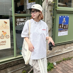 万针全刺绣工艺抖音得物高品质260克重磅纯棉双纱美式高街短袖T恤图片