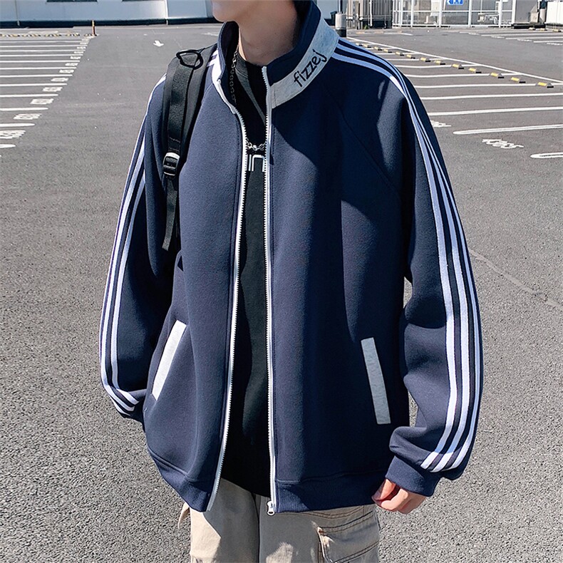 H225美式重磅卫衣男士202秋冬新款立领拉链开衫运动外套休闲上衣,女装短外套,星座304A-1