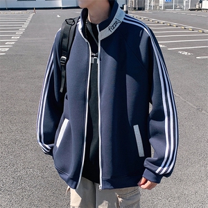 H225美式重磅卫衣男士202秋冬新款立领拉链开衫运动外套休闲上衣图片