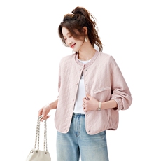 2026年春季宽松毛线拼接圆领菱形格棒球服短外套上衣，女装短外套，简韵佳