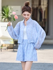 时尚减龄防晒衣短裤套装女夏2025新款宽松休闲轻薄透气户外两件套，女装套装/套裙，尚娜萱
