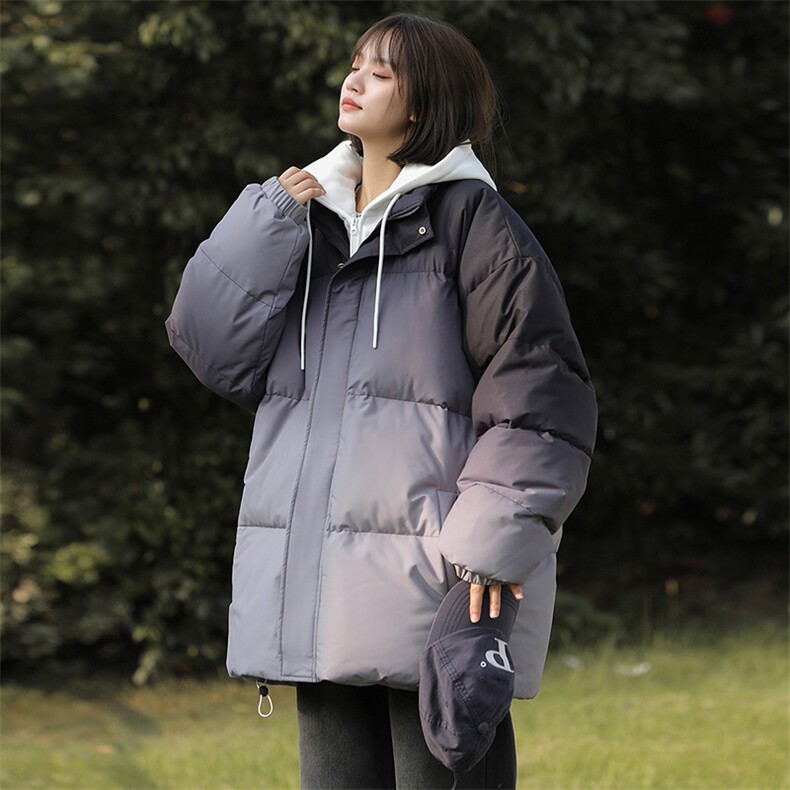 港风冬季渐变连帽假两件加厚上衣外套棉衣男MY8870P95，男装棉衣，星座1204-3