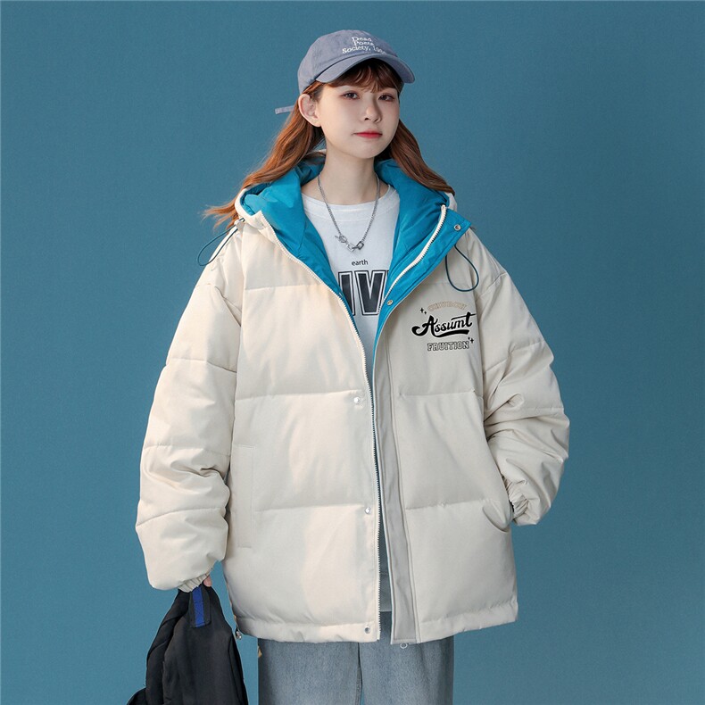 中性22冬季新品字母印花连帽面包服棉服宽松棉衣MY151P115控148,男装棉衣,A247A