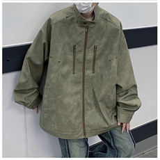 高街机动皮衣美式潮牌骑行服皮夹克外套光板二开A406JK193特P85，男装夹克，星座309（原A406）