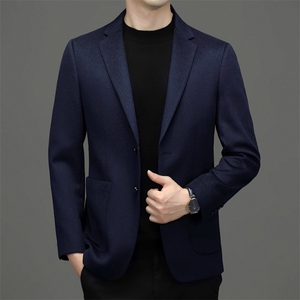 BW63682钱塘2020-2冬季厚款商务时尚休闲中年男士毛呢西服P395图片