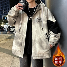 新款2025男士连帽加绒加厚脏脏然夹克外套冬季可退可换，男装夹克，星座1206（原A206）