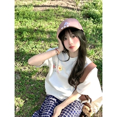 万针全刺绣工艺抖音得物高品质260克重磅纯棉双纱美式高街短袖T恤，男装T恤，电商A486