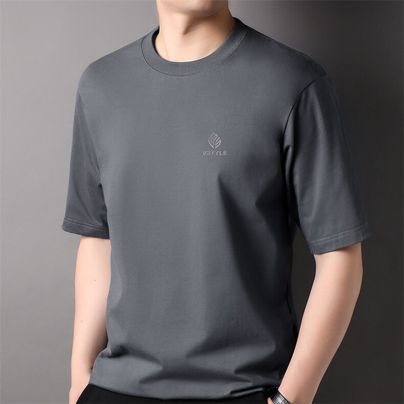 F82356钱塘2020-1新款百搭简约中青年时尚休闲男士短袖T恤P40,男装T恤,钱塘207-1