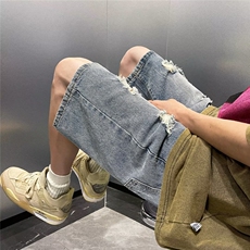 潮潮流牛仔裤原宿男中腰五分裤新款宽松直筒青春M614P36，男装牛仔裤，星座1116-2