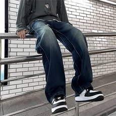 美式复古水洗牛仔裤男高街潮牌oversize宽松直筒休闲裤K7491-P50，男装牛仔裤，星座512-3