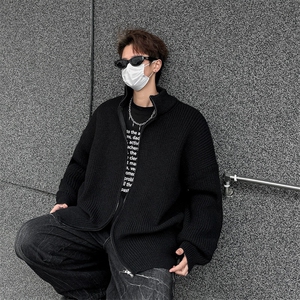 鹿毛绒毛衣韩版拉链立领针织开衫情侣秋冬宽松休闲男外套MY35-P48图片