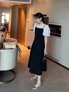 夏装两件套连衣裙图片