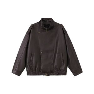 高级感加绒皮衣外套痞帅街头机车服韩PU皮夹克衫Y1027-P108网图图片