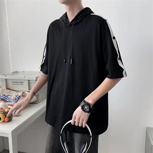 男连帽T恤短袖D6P25图片