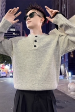 半高拉链毛衣男款潮牌针织衫2025新款痞帅打底衫8021-P78控118，男装T恤，电商C208