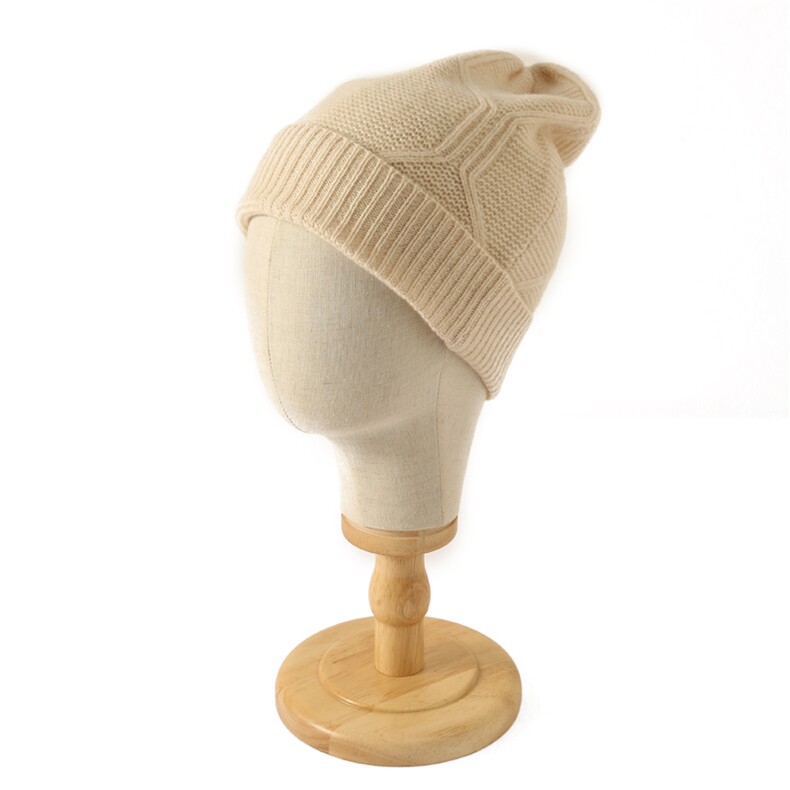 时尚保暖儿童羊毛帽高弹贴合菱形提花设计冬季必备，帽子，唯若美羊绒