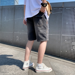 牛仔短裤男士夏季宽松直筒薄款潮流七分中裤休闲五分裤子9206-P30图片