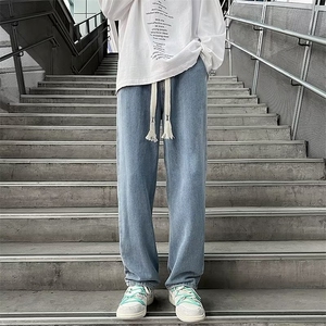 牛仔裤男秋季潮大码休闲裤子高街F57P40图片