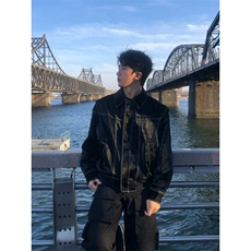 现货不缺货假两件皮衣复古夹克外套1209-1-JK17-P108（网图），男装夹克，星座1209-1
