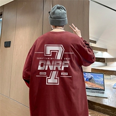 直播品质秋冬重磅潮牌嘻哈美式印花纯棉长袖T恤打底衫CT261特P28，男装T恤，电商A486
