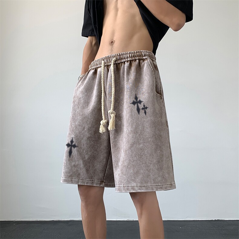 抖音供货、320克夏季新款水洗立体腰休闲短裤 D223A-SK2306-P45图片