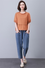 时尚宽松显瘦短袖T恤女夏季新款韩版百搭休闲上衣潮，女装T恤，悦见她