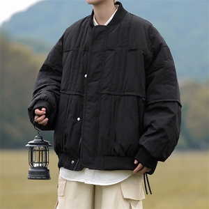 棒球领棉服男短款棉袄日系男生保暖棉衣外套M063-P98图片
