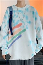 ！2023秋冬新款男士扎染彩虹毛衣情侣中性百搭针织衫M309P65，男装针织衫/毛衣，电商B220