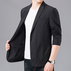 CD6629961钱塘2020-2春秋薄款中年男士商务休闲薄棉西服外套P180，男装西服，钱塘207-2