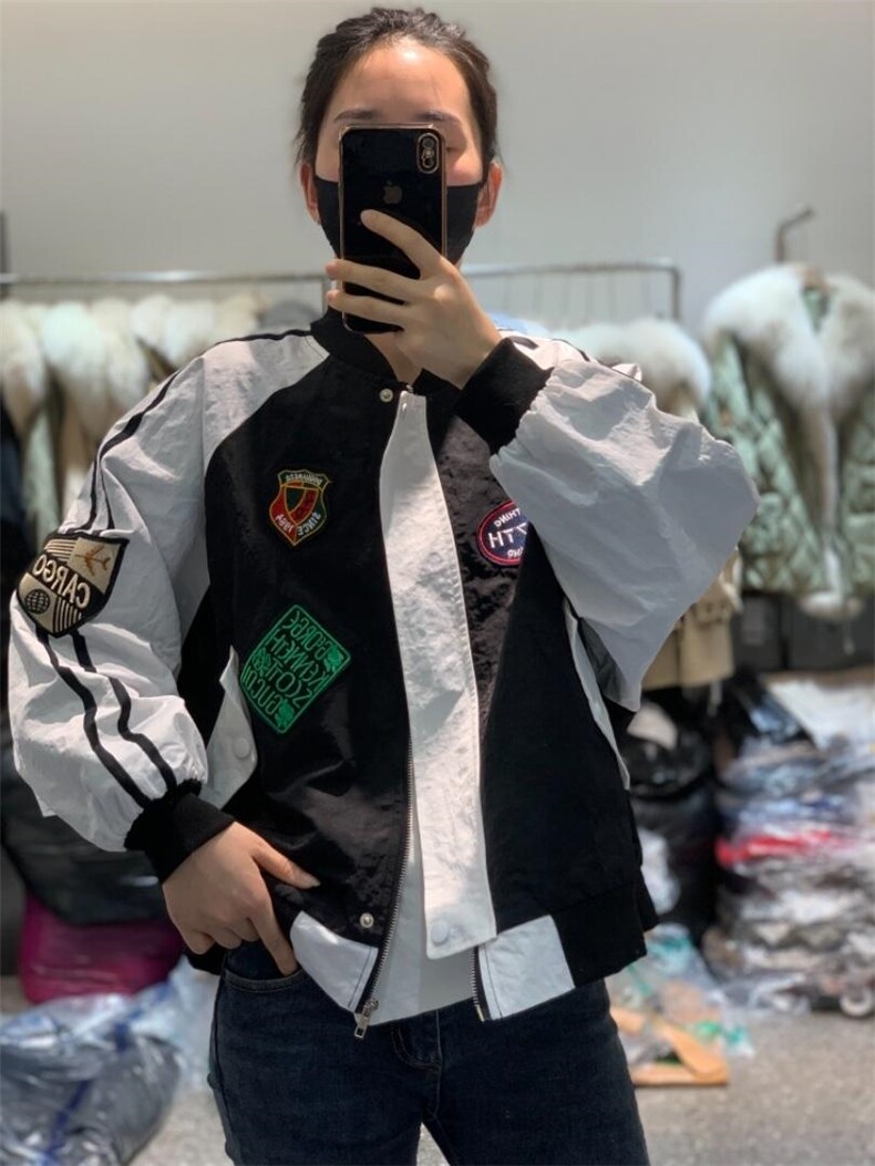 春季新款潮牌撞色拼接棒球服外套欧货,女装其它,L·H·X